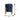 Blue textured ceramic planter on wooden stand (21 x 20 cm)