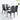 Atelier Du Nord - Xacharia 5pc Dining Room Table Tempered Glass - Magasins Hart | Hart Stores