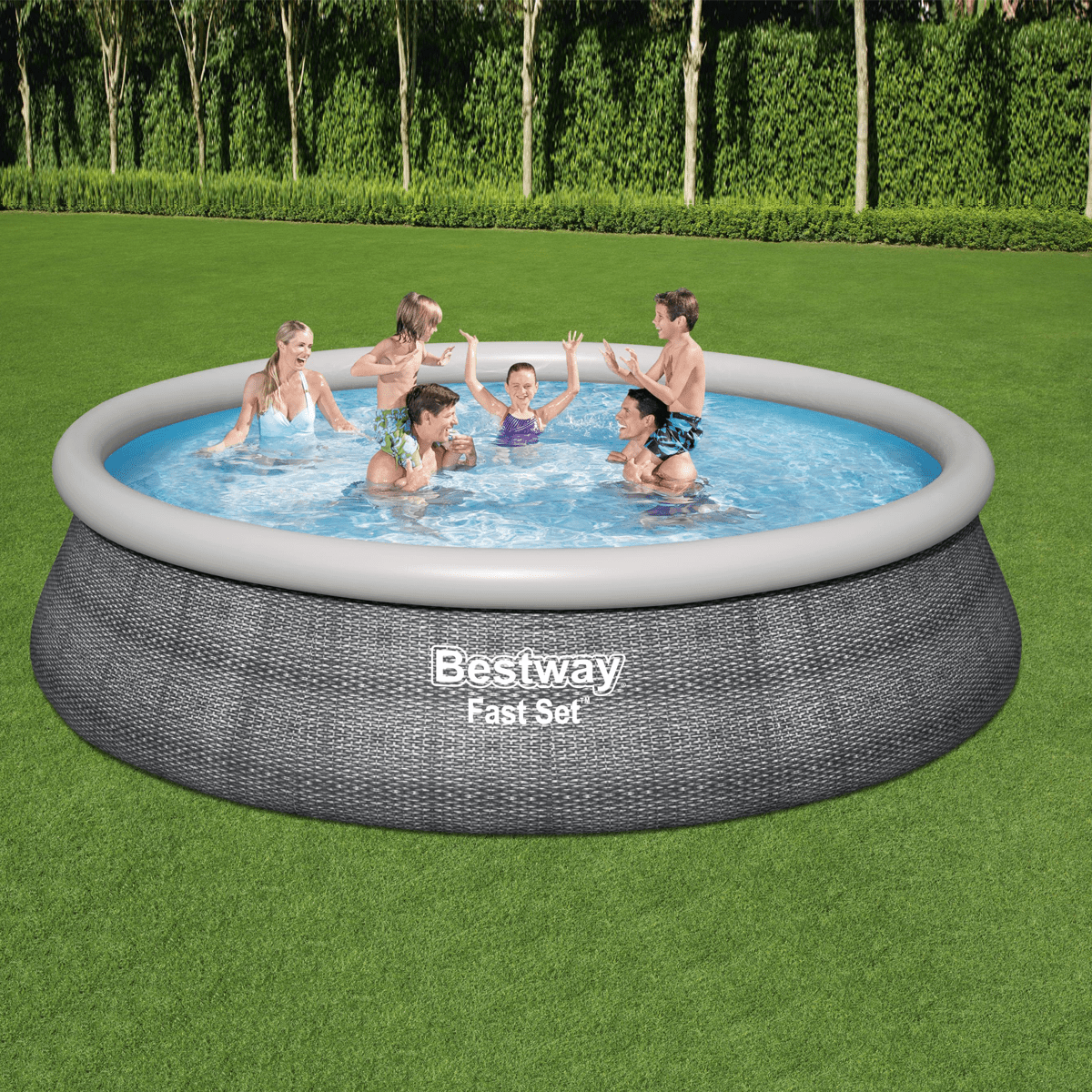 Bestway Fast 15' x 42” Round Inflatable Set Above Ground Pool