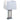 Silver Mirror Table Lamp White Fabric Lampshade