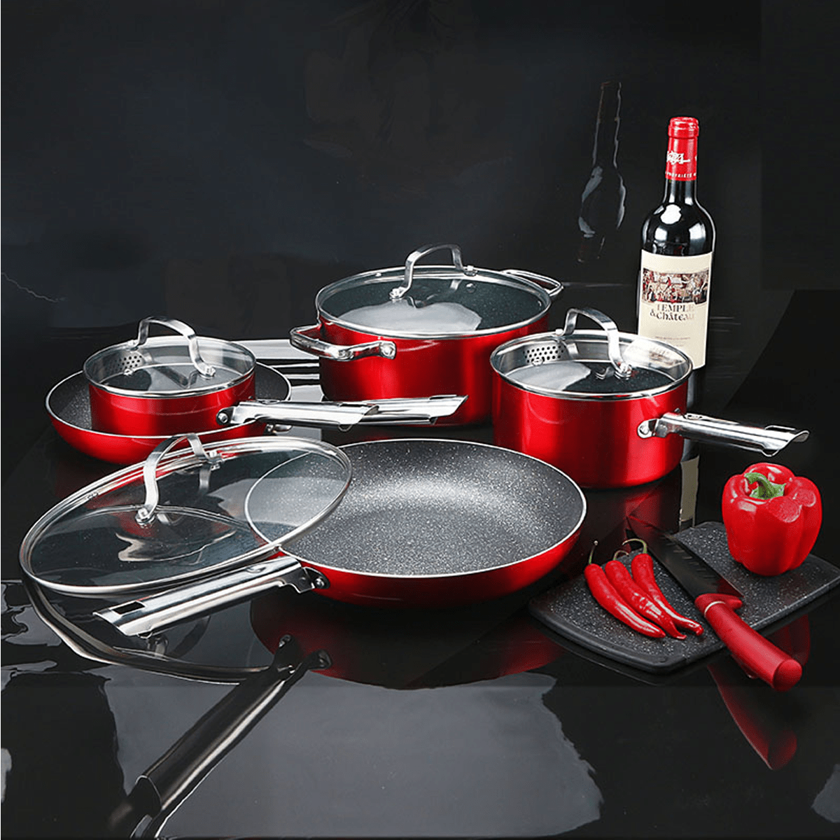 MASSIMO 9 Pieces Stainless Steel Cookware Set Magasins Hart Hart massimo-9-pieces-stainless-steel-cookware-set-magasins-hart-hart