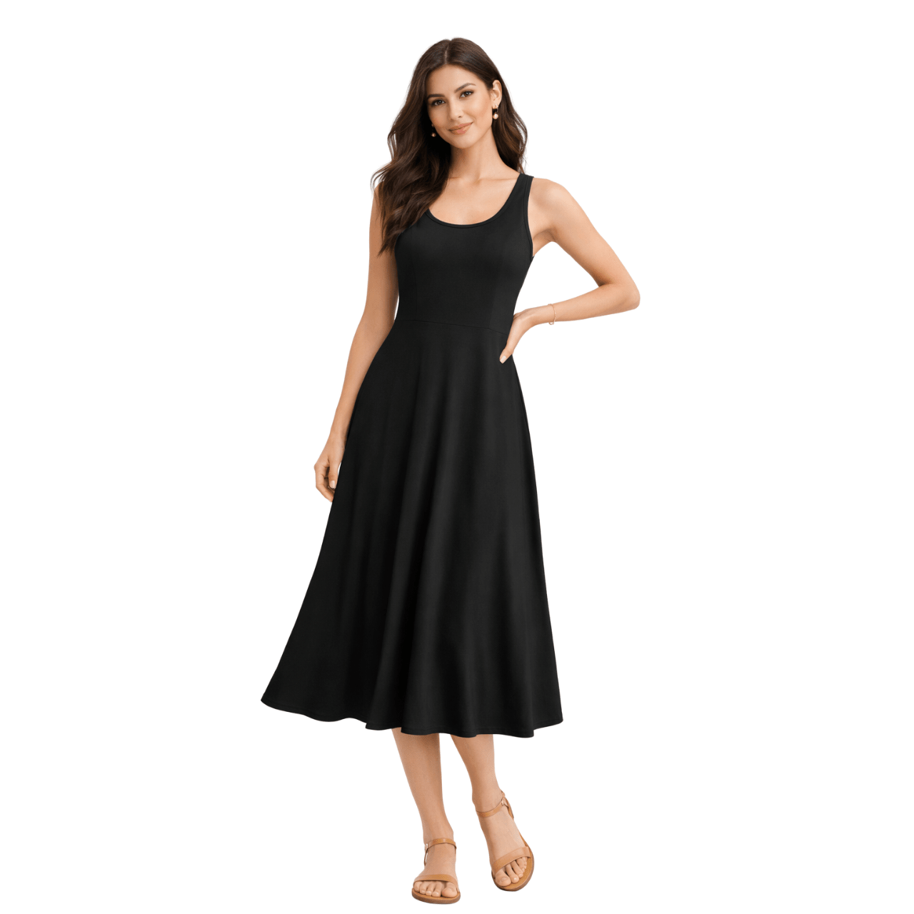Sleeveless Fit & Flare Midi Dress – Magasins Hart
