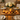Golden Khaki Glass Candle Holders on Wooden Tray – 9 Piece Set
