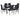 7 Piece Dining Set with 8mm Tempered Black Glass - Magasins Hart | Hart Stores