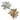 Pic de poinsettia satiné 33 cm – Paillettes assorties champagne et argent