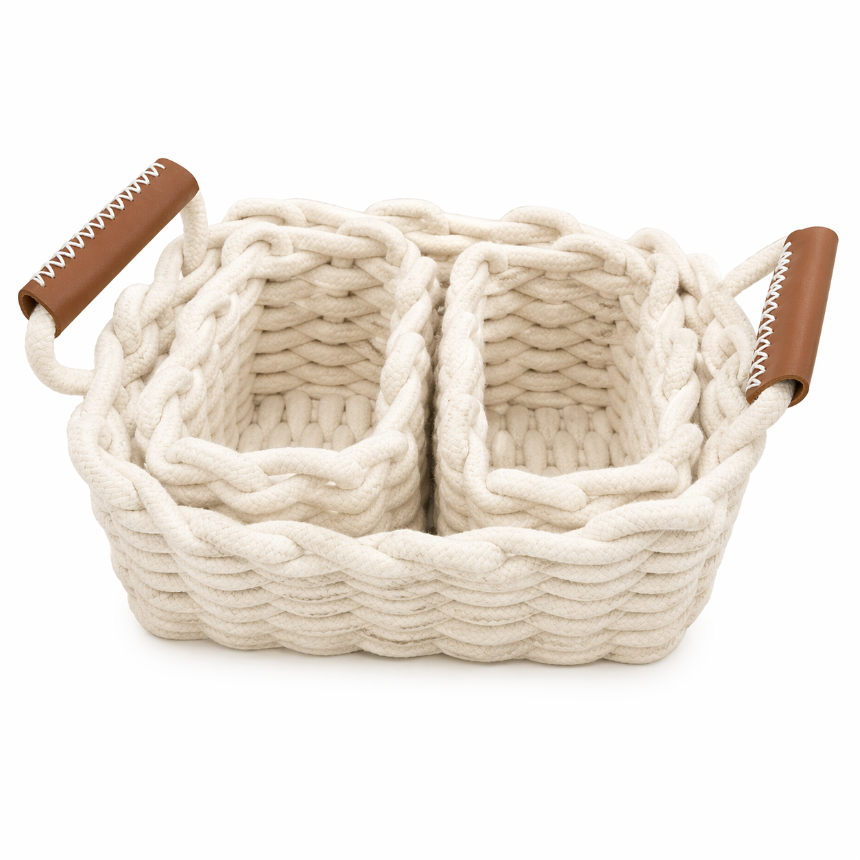 Rectangle Rope Basket Target Lauren Taylor-3PC Set Rope Rectangular Baskets – Magasins Hart | Hart ...