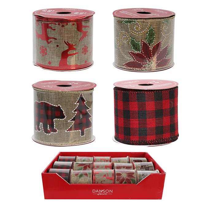Fabric Ribbon with Wire Edge – 6.35cm x 274cm - Price per unit ...