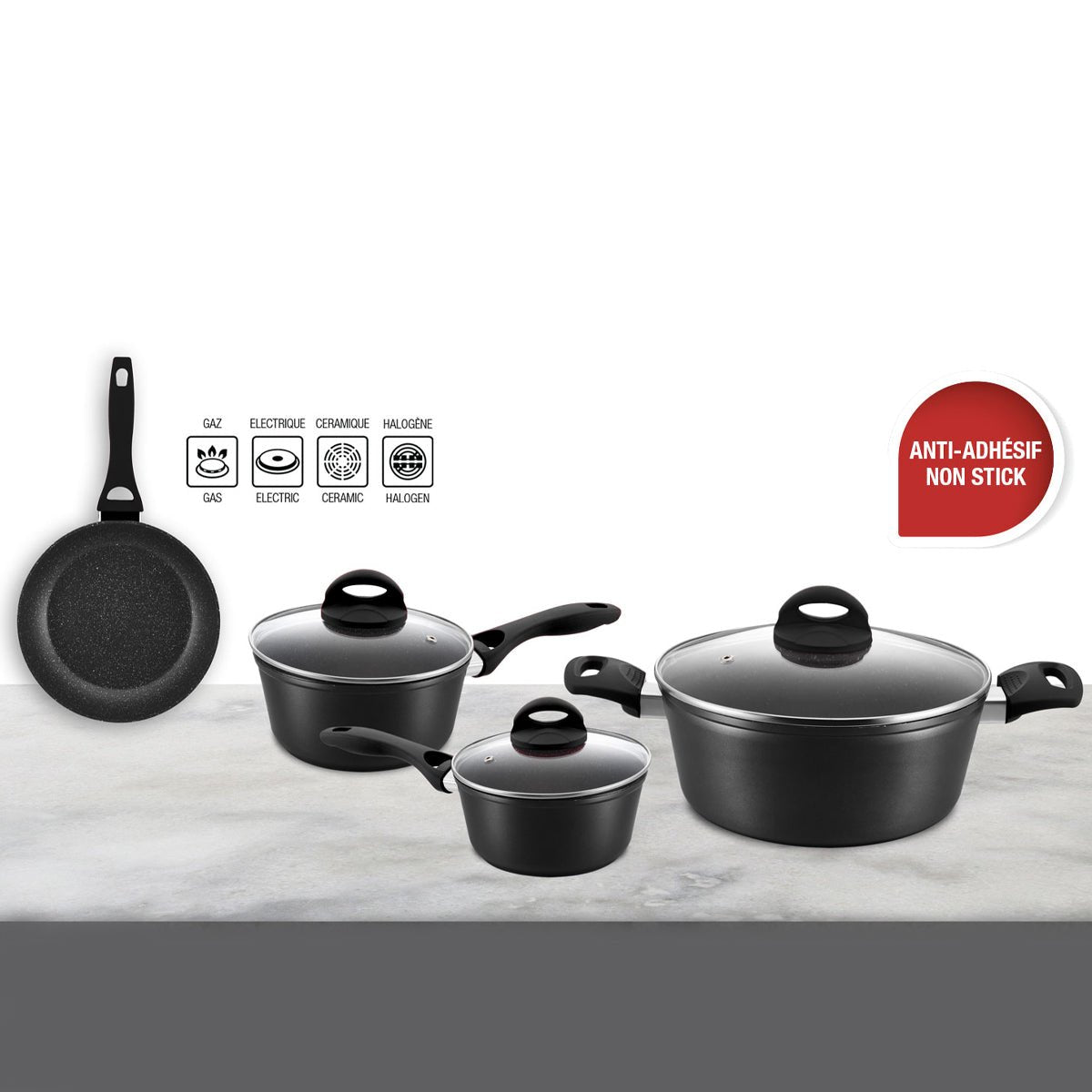 Hart Cookware Forged Aluminum Non-stick Cookware Set 7 Pcs – Magasins Hart | Hart Stores