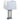 Silver Mirror Table Lamp White Fabric Lampshade 