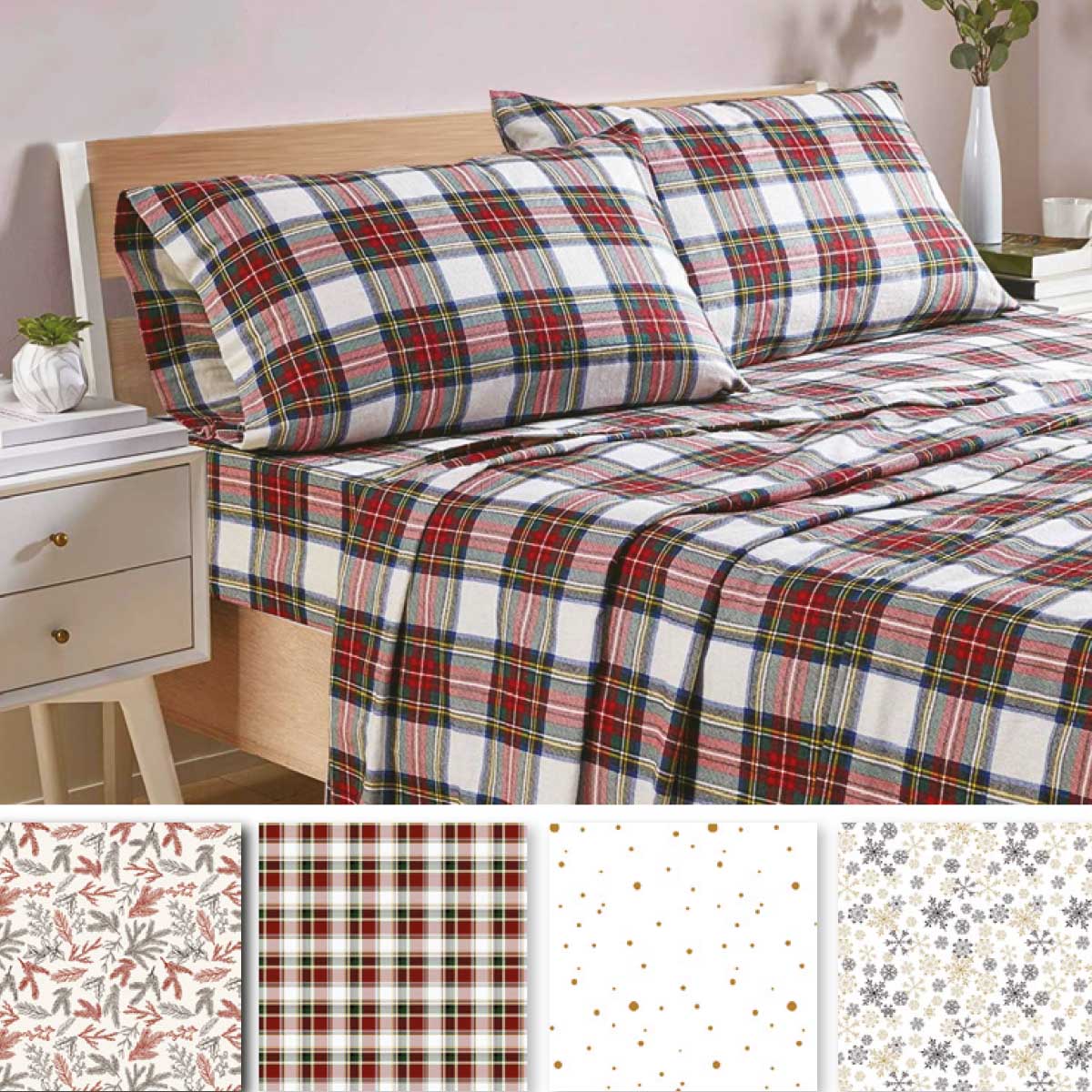 Flannels In Store Checkouts RUSTIC CABIN - ROWLAND Flannel Sheet Set – Magasins Hart | Hart Stores