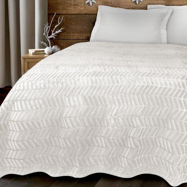 Adrien Lewis - Alto Ivory Embossed Plush Blanket - Magasins Hart | Hart Stores