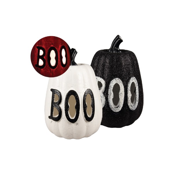 Light-up Glitter Boo Pumpkin 19cm