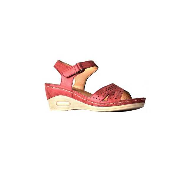 Perforated Peep Toe Sandals - Bordo - Magasins Hart | Hart Stores