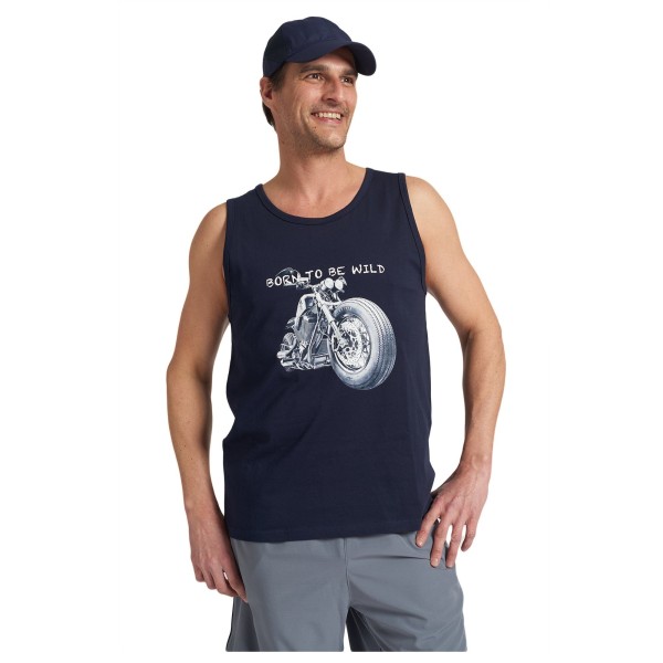Polargear - Navy Graphic Tank Top - BORN TO BE WILD - Magasins Hart | Hart Stores