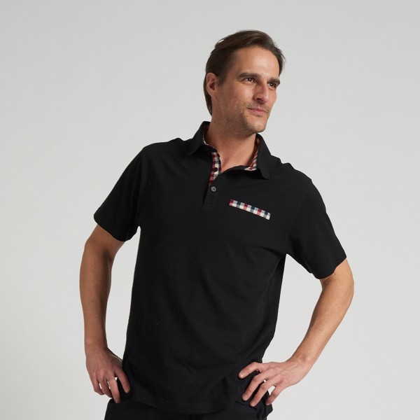 Polargear - Polo noir avec une poche décorative