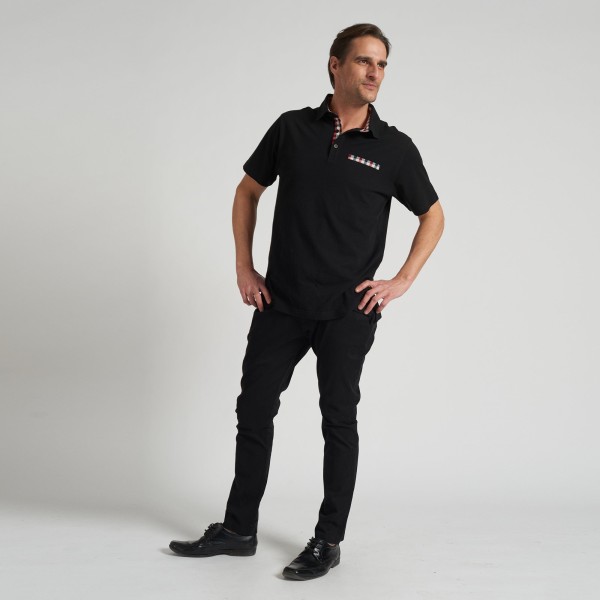 Polargear - Polo noir avec une poche décorative