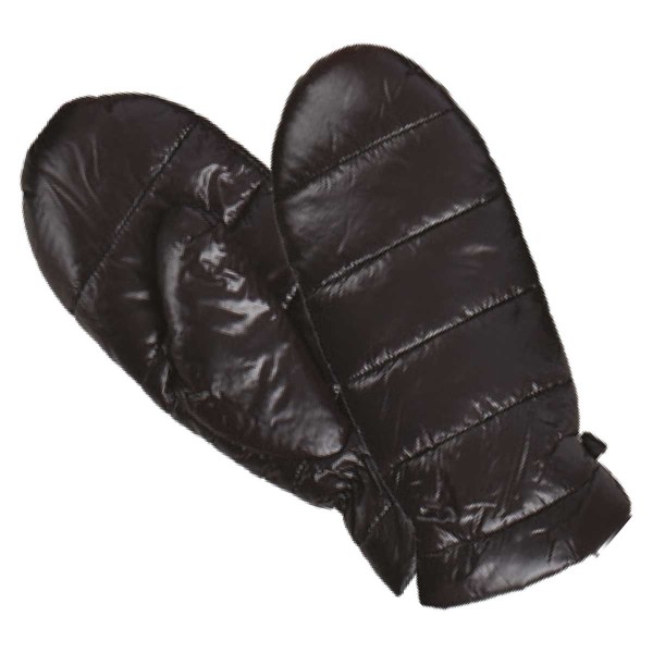 Lds Puffer Nylon Mittens black