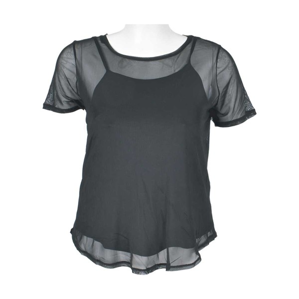 O/s Ladies Plus Black Tank And Sheer