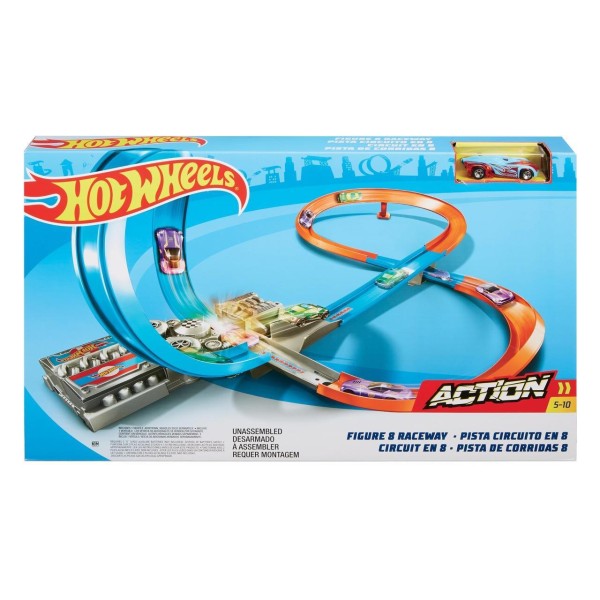 Hot Wheels - Piste de course en forme de 8