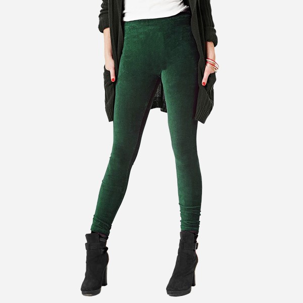 Legging Côtelé En Velours