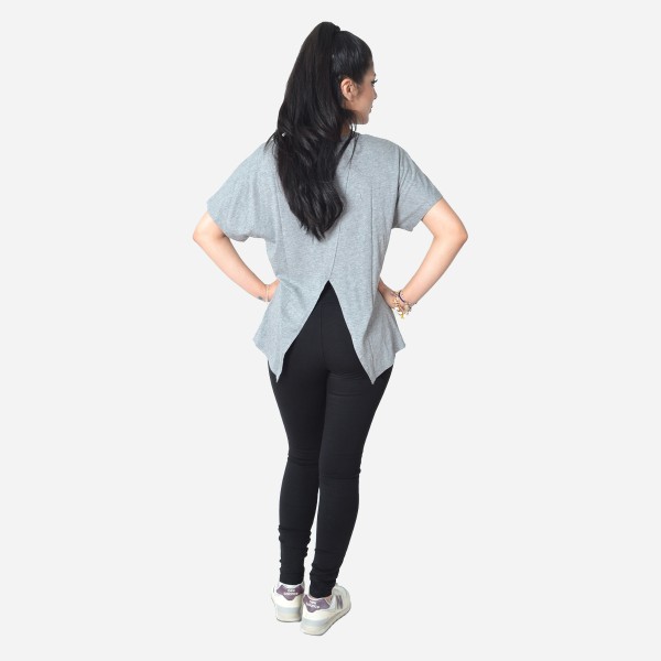 Legging Bicolore Avec Fermeture Éclair Dorée
