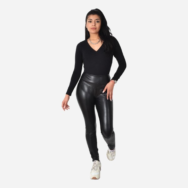Pantalon Slim En Similicuir