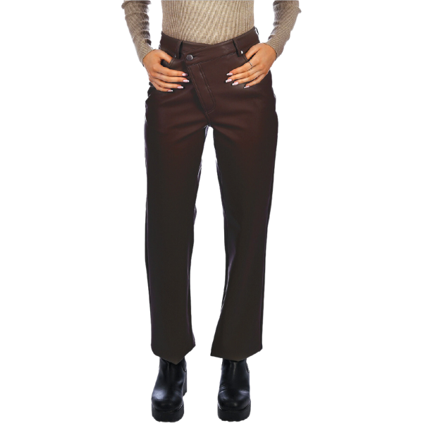 Pantalon large en cuir végétalien