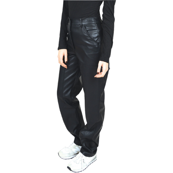 Pantalon large en cuir végétalien