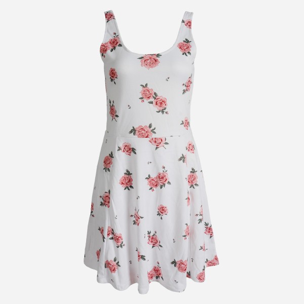 Round Neck Sleeveless Printed Sundress
