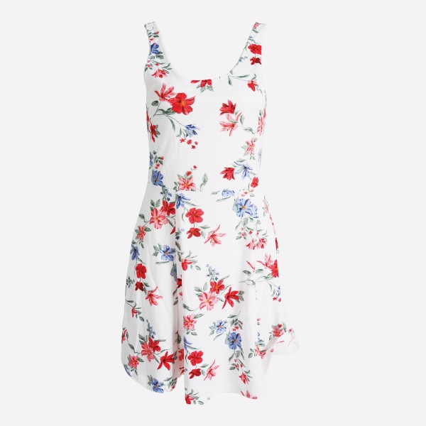 Round Neck Sleeveless Printed Sundress