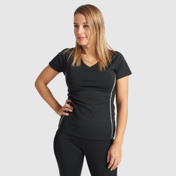 Black T-Shirt With Side Mesh On The Side