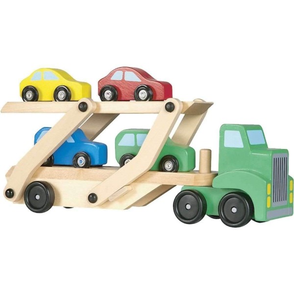 Melissa & Doug - Car Carrier Truck & Cars Wooden Toy Set - Magasins Hart | Hart Stores
