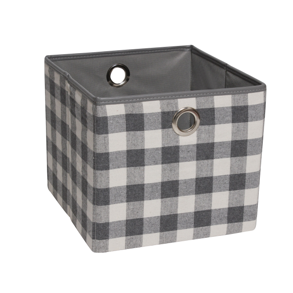 Plaid Fabric Square Basket 30*30*26.5