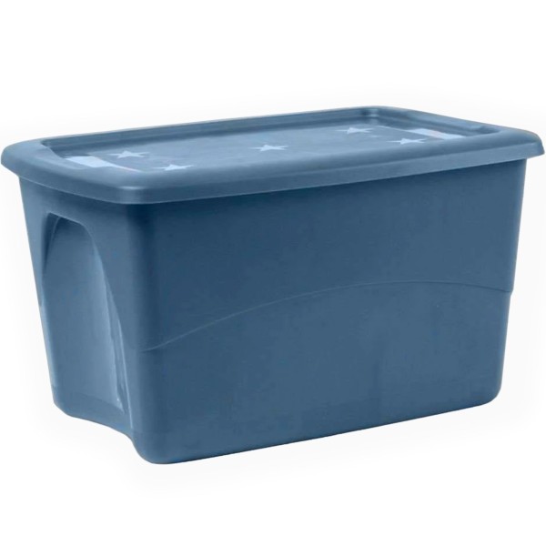 Bac de rangement en plastique bleu
