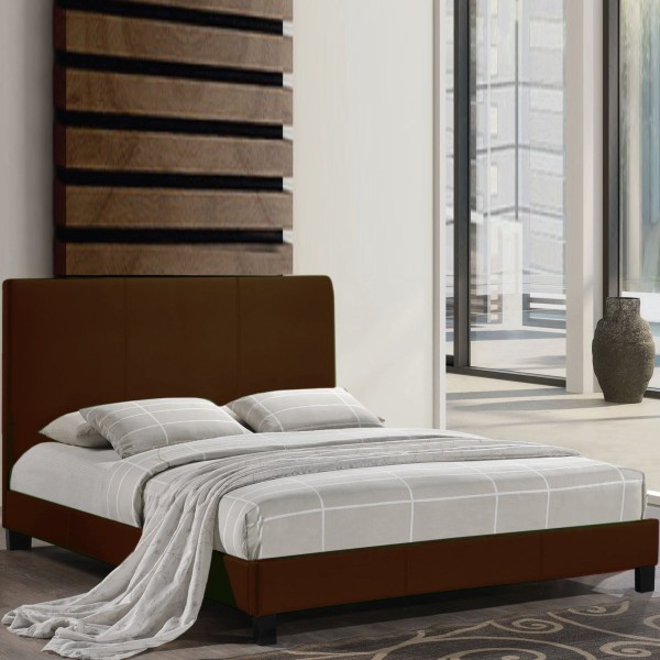 Chocolate Brown Upholstered Platform Bed - Magasins Hart | Hart Stores
