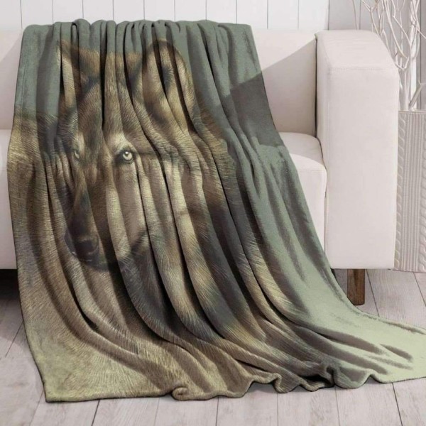 Lauren Taylor - Mink Printed Throw, Wolf - Magasins Hart | Hart Stores