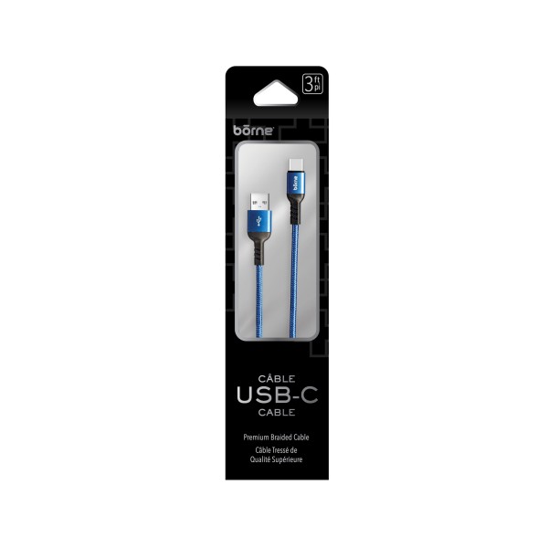 USB C PREMIUM BRAIDED CABLE WITH ALUMINUM TIPS 3FT