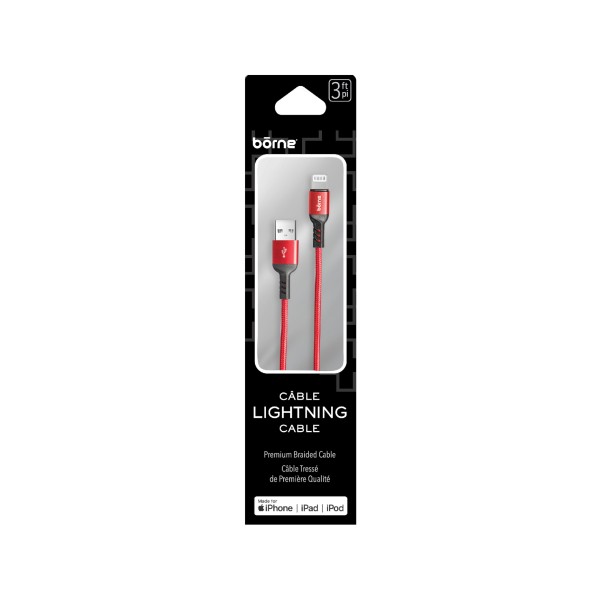 APPLE APPROVED MFI LIGHTNING PREMIUM BRAIDED CABLE WITH ALUM