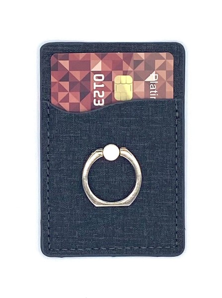 3 IN 1 CARD HOLDER & PHONE RING STAND FOR SMARTPHONES BLACK