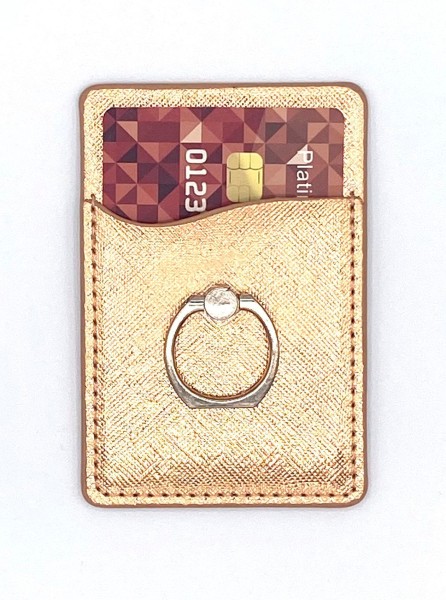 3 IN 1 CARD HOLDER & PHONE RING STAND FOR SMARTPHONES BLACK