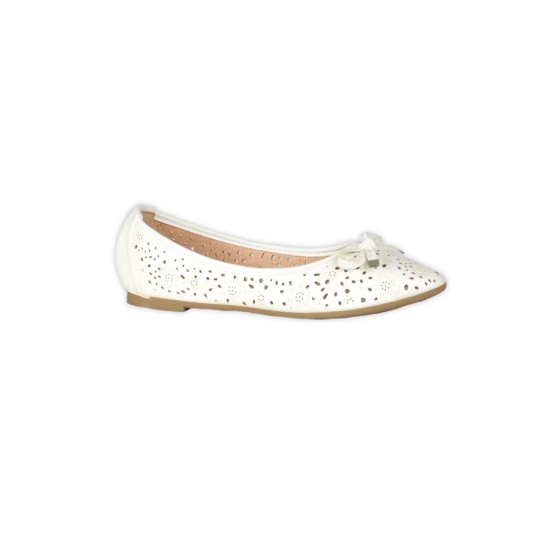 Perforated Ballerinas - White - Magasins Hart | Hart Stores