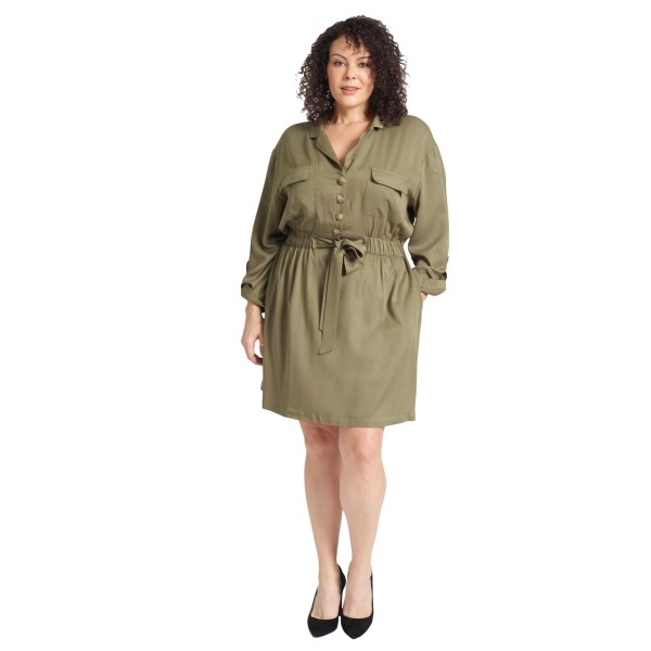 Khaki Utility Dress | Plus Size - Magasins Hart | Hart Stores