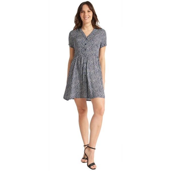 Navy & White Floral Print Dress - Magasins Hart | Hart Stores