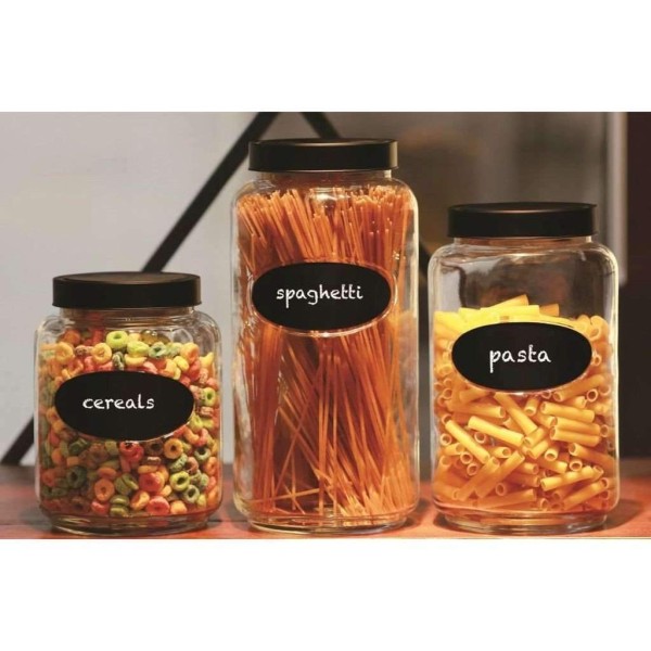 Circleware - Moondance Glass Canister w/ Chalkboard, Set of 3 - Magasins Hart | Hart Stores