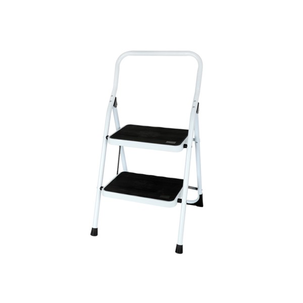 Steel Ladder 2 Steps 47x49x86cm White & Black