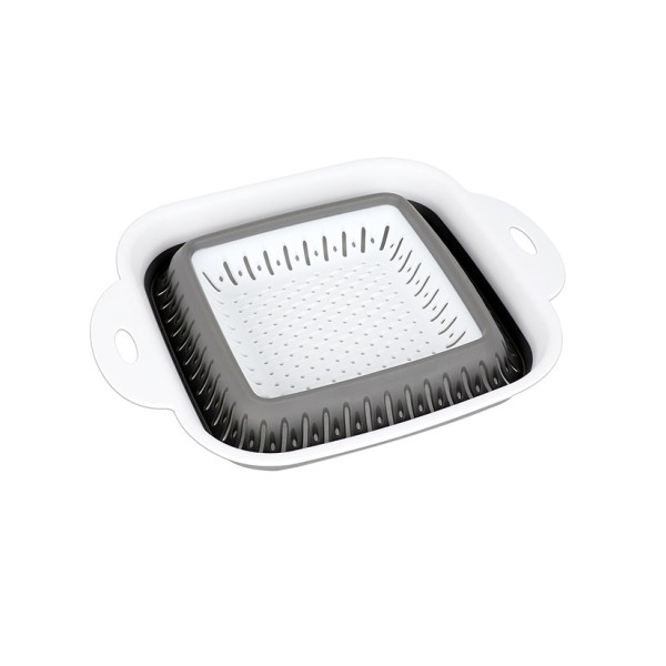 Collapsible Sq Basket White/grey