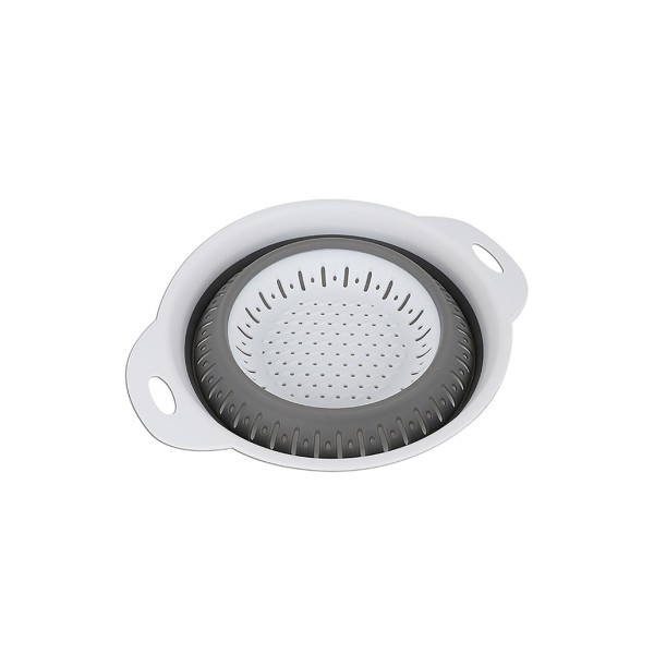 Collapsible Round Basket White/grey