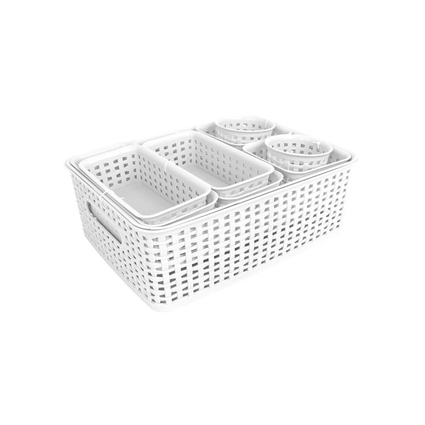 Basket Set White 10 Pcs