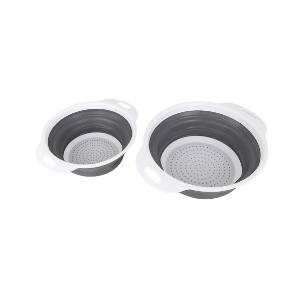 Collapse Basket Round White/grey 2pc