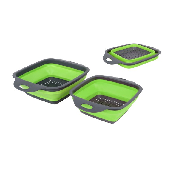 Collapsible Basket Sq 2pc Gr/grey